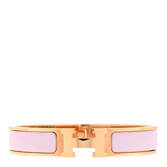 Enamel Narrow Clic Clac H Bracelet GM Rose Dragee | FASHIONPHILE (US)
