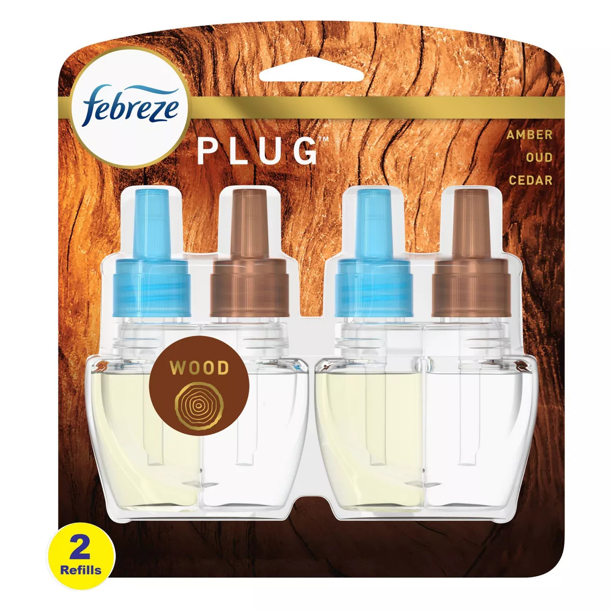 Febreze Origins Fade Defy Plug Air Freshener & Odor Fighter Refill - Wood - 1.75 fl oz/2pk | Target