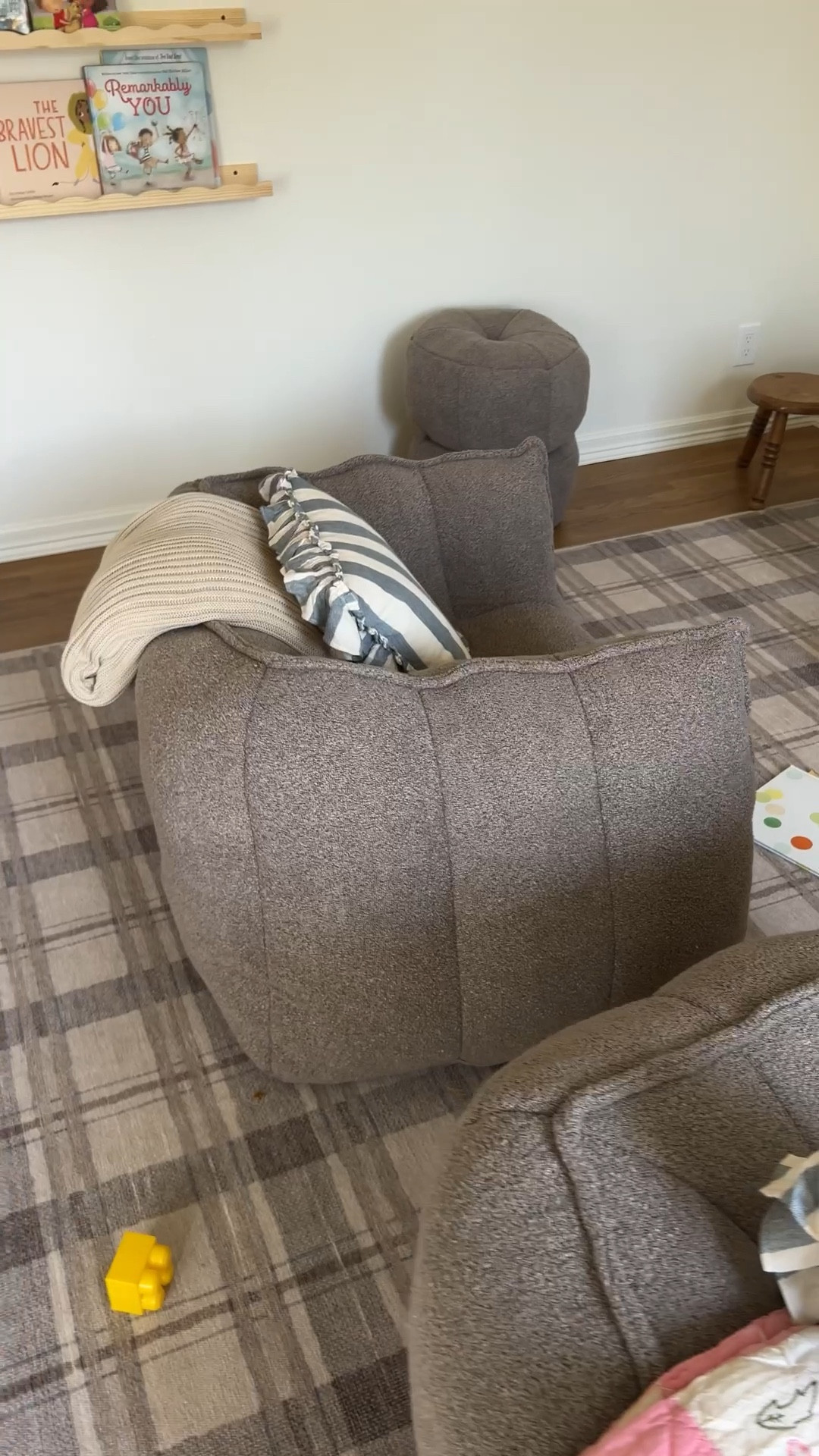 Chairs are back on stock!! Perfect for a playroom or kids room they aren’t meant for a living space but for kids perfect. Sturdy and heavy but soft and slouchy. Super comfy!! We love them 10/10. When they arrive they are crunched up small in a box and take a few days to fluff up! 

#LTKFamily #LTKKids #LTKHome