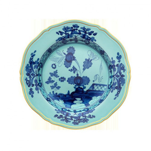 Richard Ginori Oriente Italiano Iris Gold Flat Dinner Plate Cm 26,5 In. 10 1/2 | Gracious Style