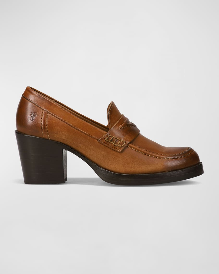 Frye Jean Calfskin Heeled Loafers | Neiman Marcus
