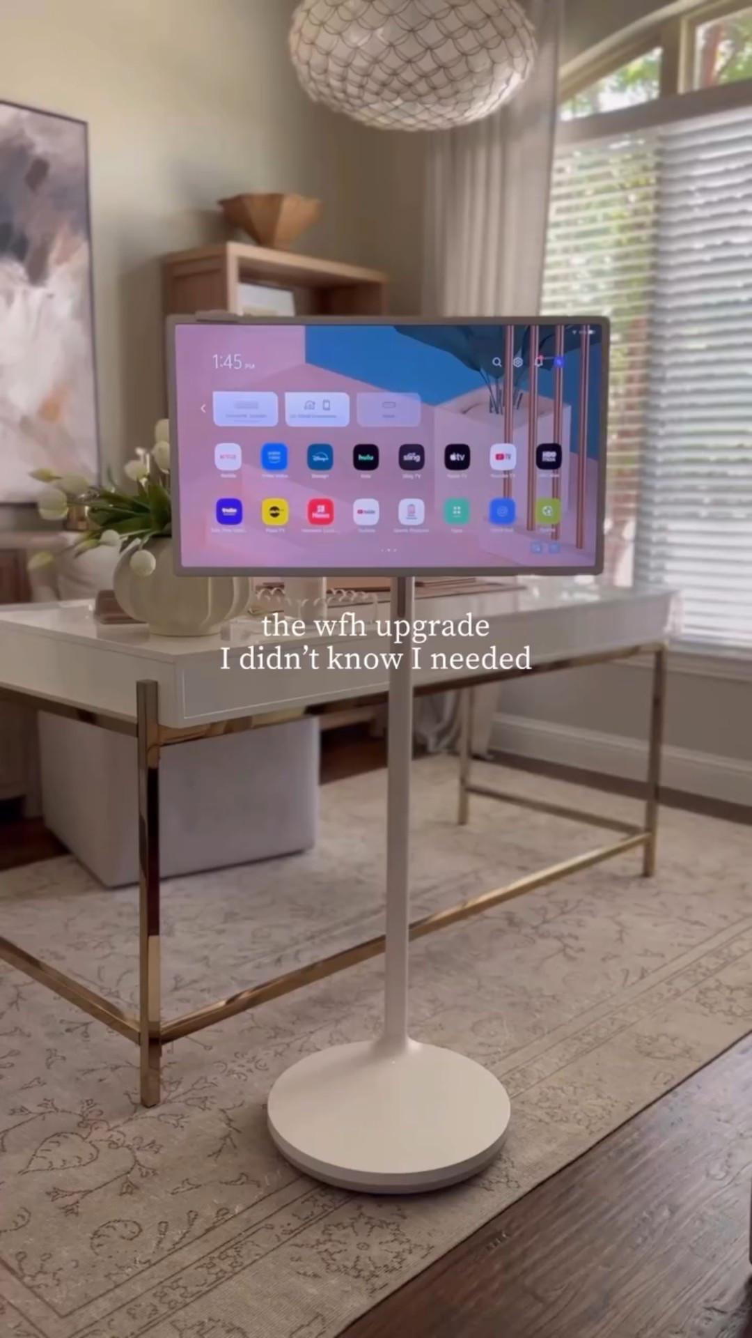 Honestly? It’s one of the most versatile pieces of tech in my home.

This rolling touchscreen has completely changed how I work from home. It’s adjustable, wireless, and surprisingly sleek and aesthetic. You can rotate it, tilt it, raise or lower it — whatever works best for how you work. It’s also loaded with tons of apps and a full web browser — so yes, I absolutely use it for a little mid-day motivation or background noise. 🙃

If you work from home (or just love having an extra screen that moves with you), this is it. I’d recommend it for small spaces too — perfect for apartment or dorm living where flexibility matters.

#OfficeTech #WorkFromHomeSetup #SmartTV #HomeOfficeHack #TouchscreenTV #ProductivityTools #WFHLife #SmallSpaceLiving #ApartmentTech #DormEssentials

#LTKWorkwear #LTKHome