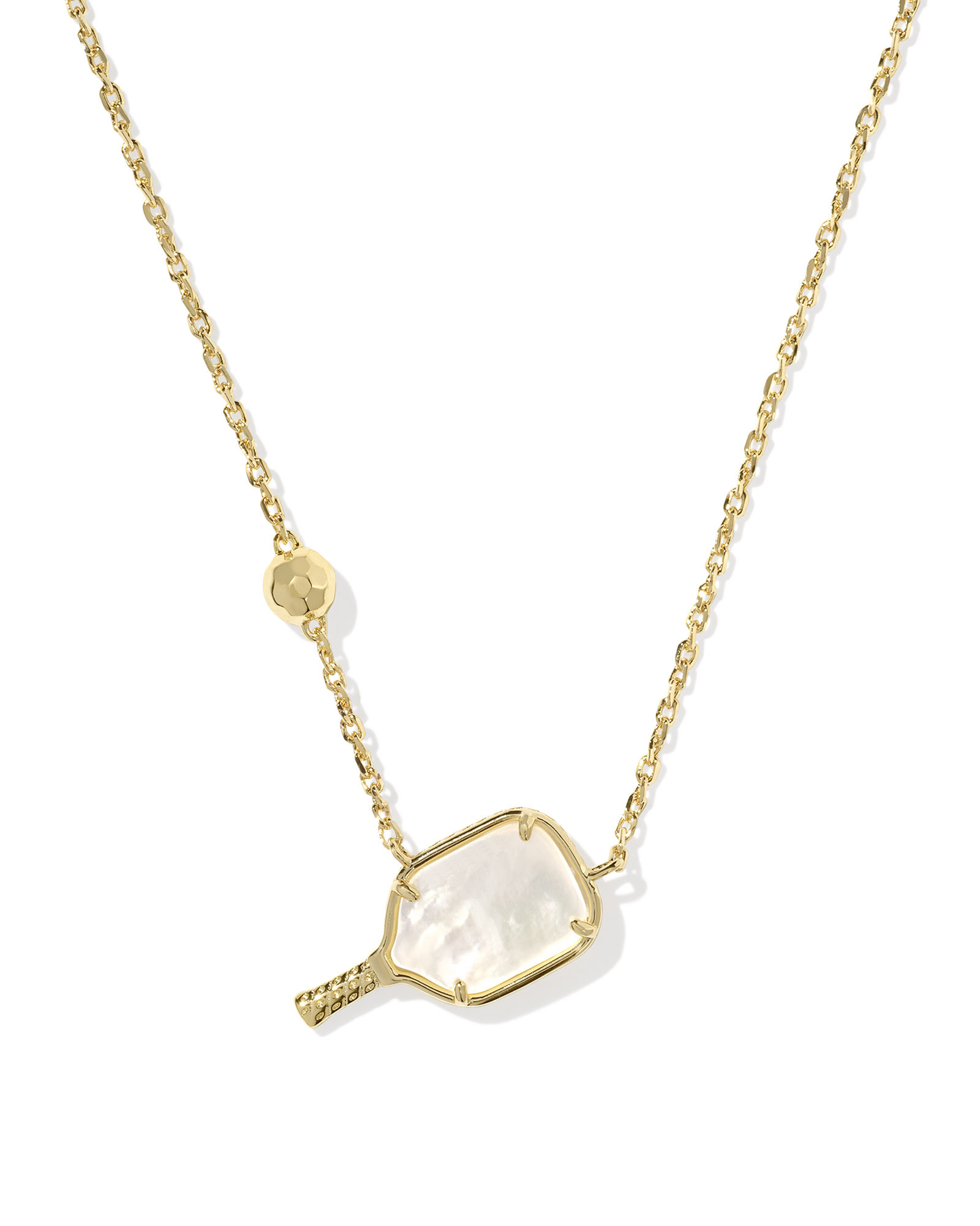 Pickleball Gold Short Pendant Necklace in Ivory Mother-of-Pearl | Kendra Scott | Kendra Scott