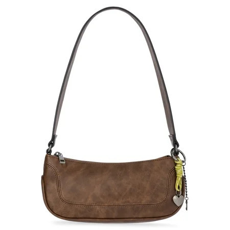 No Boundaries Women's Faux Leather Moto Shoulder Bag | Walmart (US)