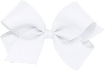 Wee Ones Girls' Classic Grosgrain Hair Bows with Plain Wrap Center, No-Slip Hair Clip, Handmade, ... | Amazon (US)