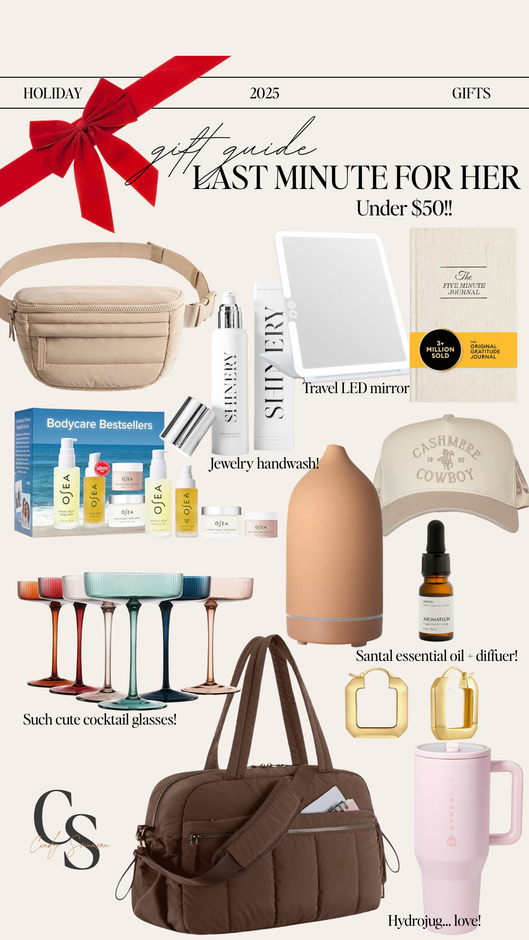 Looking for a last minute gift for her under $50? These are all such fun options for any girl in your life! I have and love a bunch of these!  

 #LTKGiftGuide #LTKHoliday #LTKU