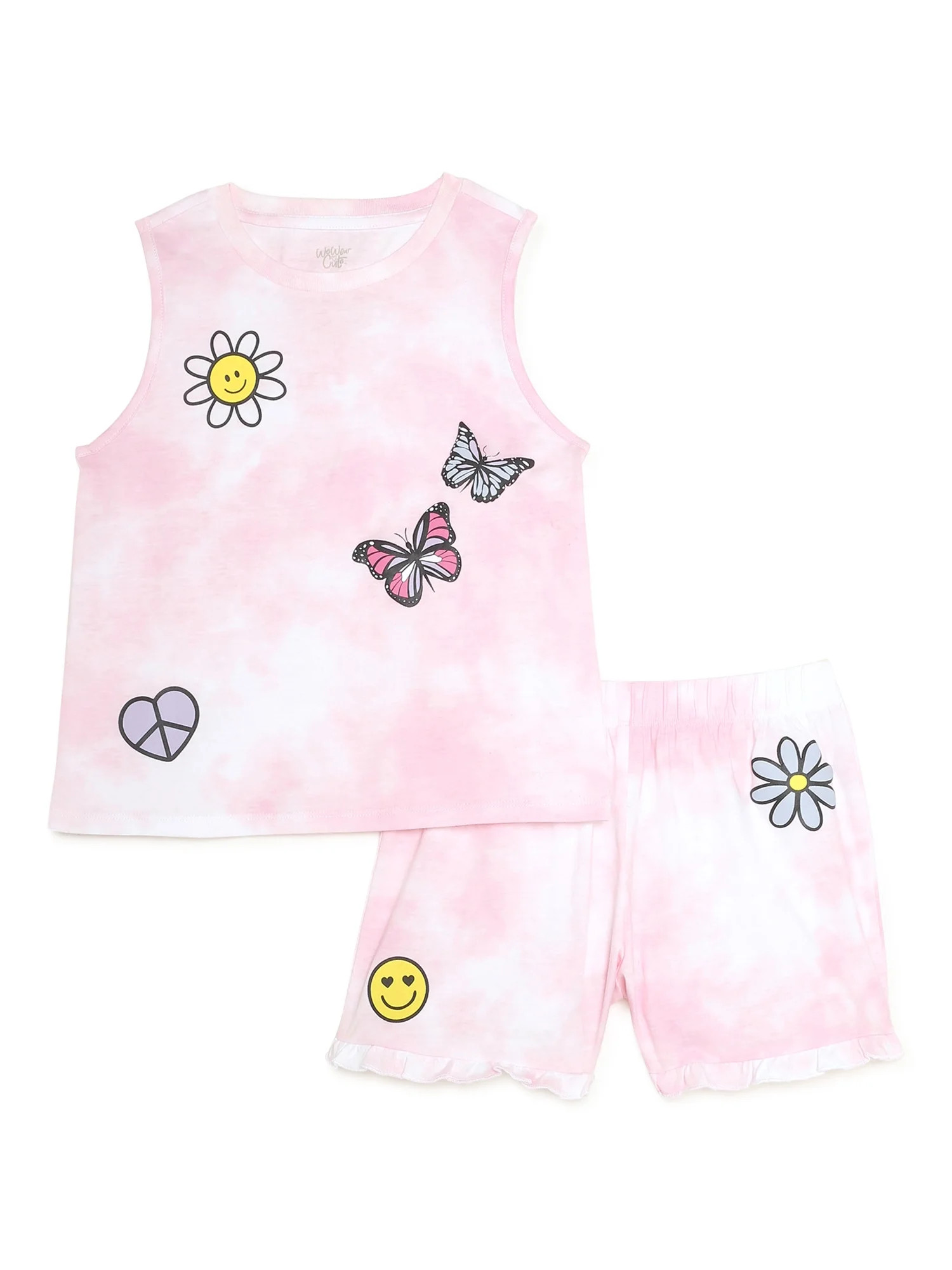 We Wear Cute Girls' Tank Top and Shorts Outfit Set, 2-Piece, Sizes 4-16 | Walmart (US)
