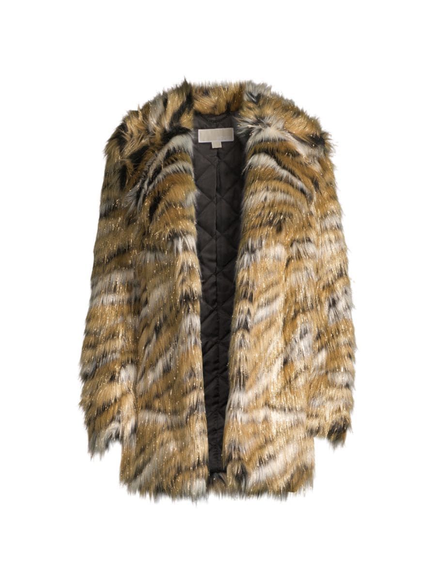 Tiger Metallic Faux-Fur Coat | Saks Fifth Avenue