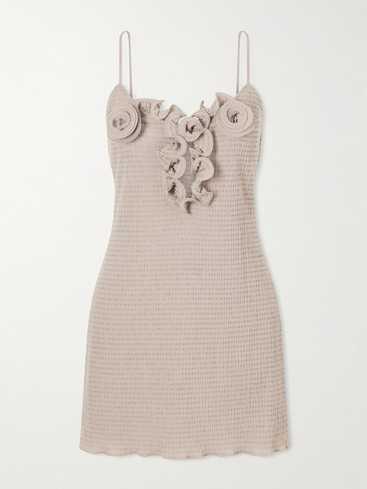Magda Butrym - Floral-appliquéd Crepe Mini Dress - Brown | NET-A-PORTER (US)