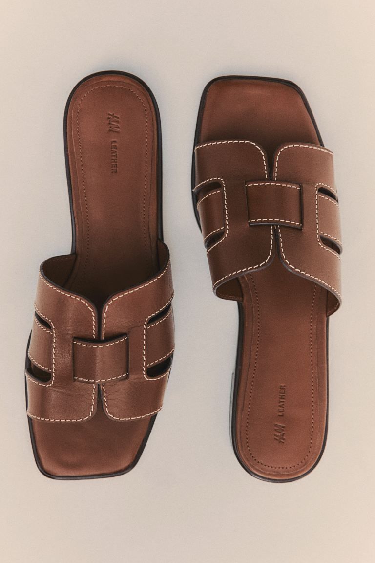 Leather slides | H&M (UK, MY, IN, SG, PH, TW, HK)