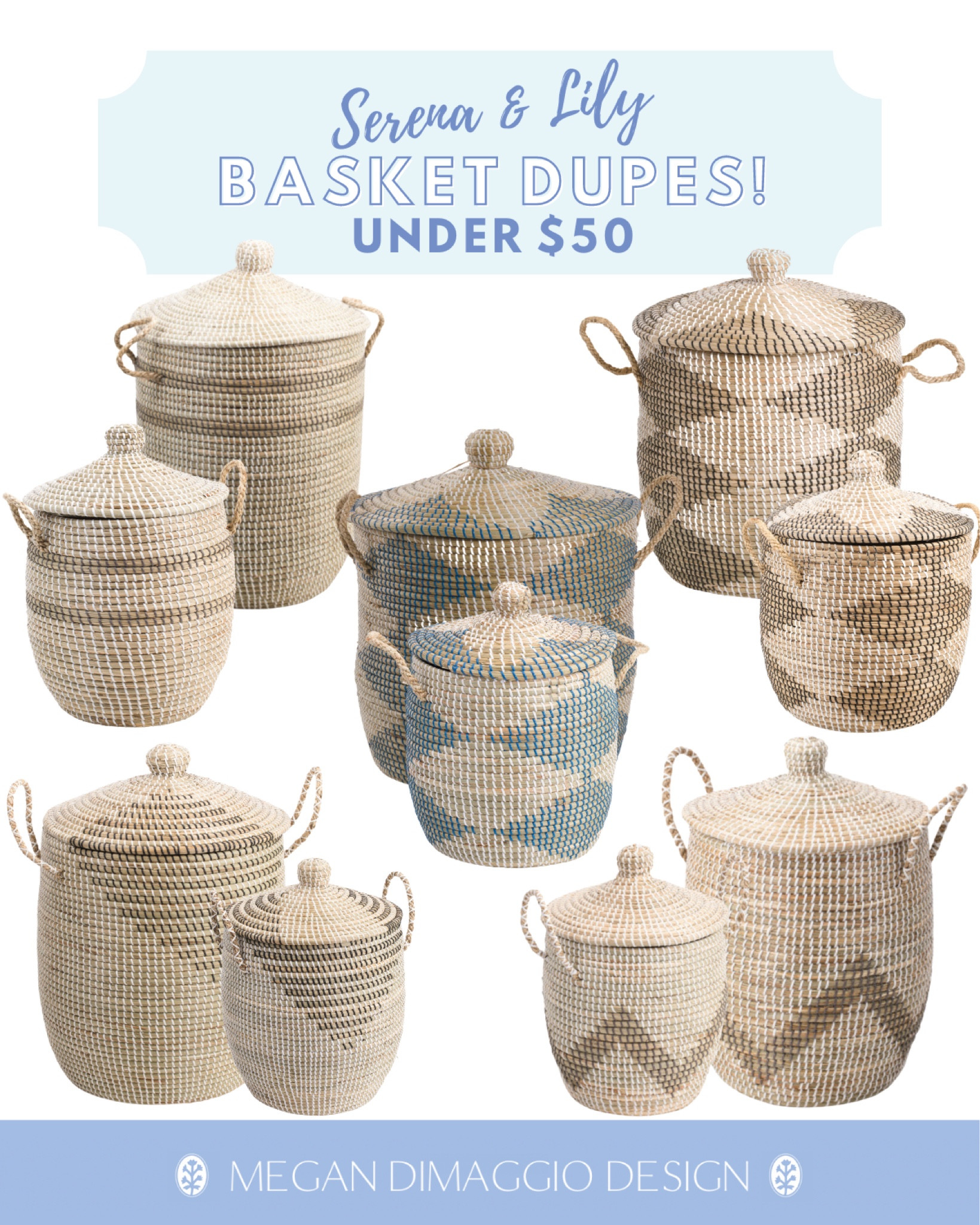 Serena & Lily La Jolla basket dupes UNDER $50 & available online right now!! 🙌🏻

Plus so many are on sale and as low as $20!! 🤯 which pattern is your fav?! Just FYI the large is like super large!! It’s amazing and can store so much!! And if you’re loving the real deal…todays the last day to snag it for 20% OFF! 

#LTKFind #LTKhome #LTKunder50