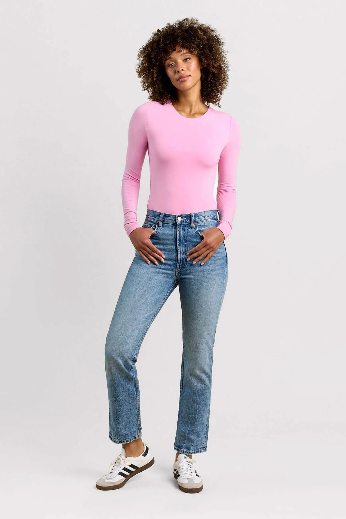 Cotton Stretch
      
    
  
  Long Sleeve Crewneck Bodysuit | nuuds