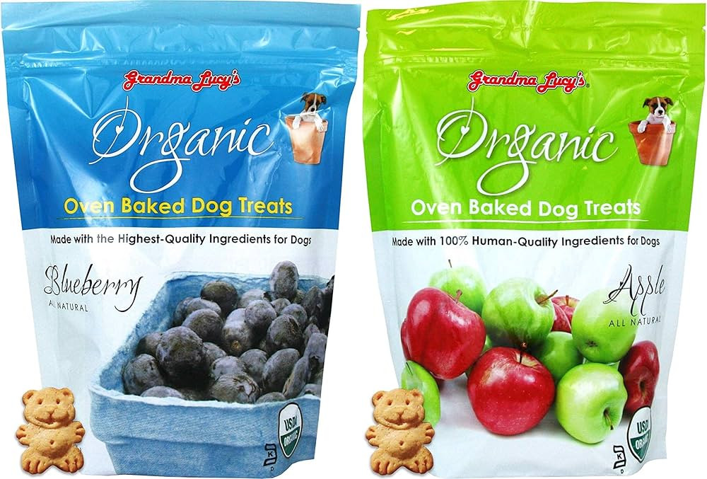 Grandma Lucy's 2 Piece Bundle of Organic Oven Baked Dog Treats, 14 Ounces Each, Blueberry and App... | Amazon (US)