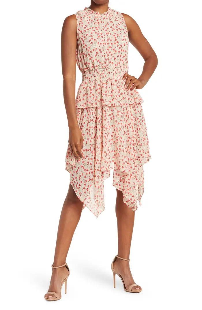 PLEIONE Sleeveless Smock-Cinch Waist Sharkbite Dress | Nordstromrack | Nordstrom Rack