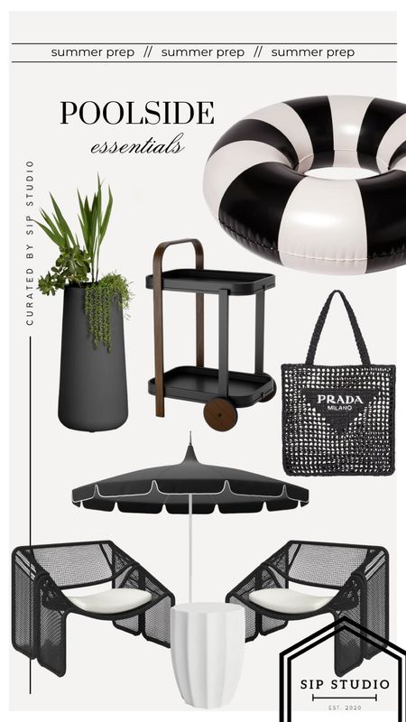 Poolside essentials// summer prep // black and white // patio furniture // pool float 

#LTKFamily #LTKHome #LTKSeasonal