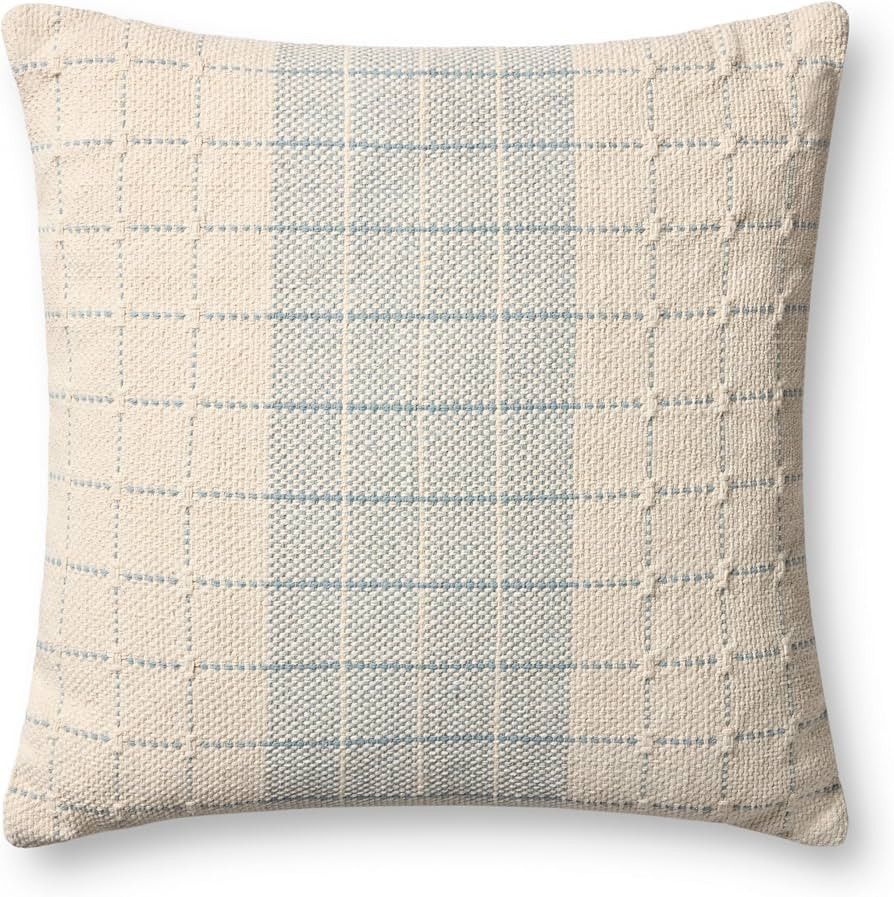 Loloi Blue/Natural 22'' x 22'' Cover w/Poly Pillow | Amazon (US)