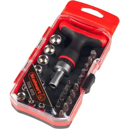 Ratcheting Screwdriver with 27 Piece Bit and Socket Set – T-Shaped Handle Multitool, Metric and SAE  | Walmart (US)
