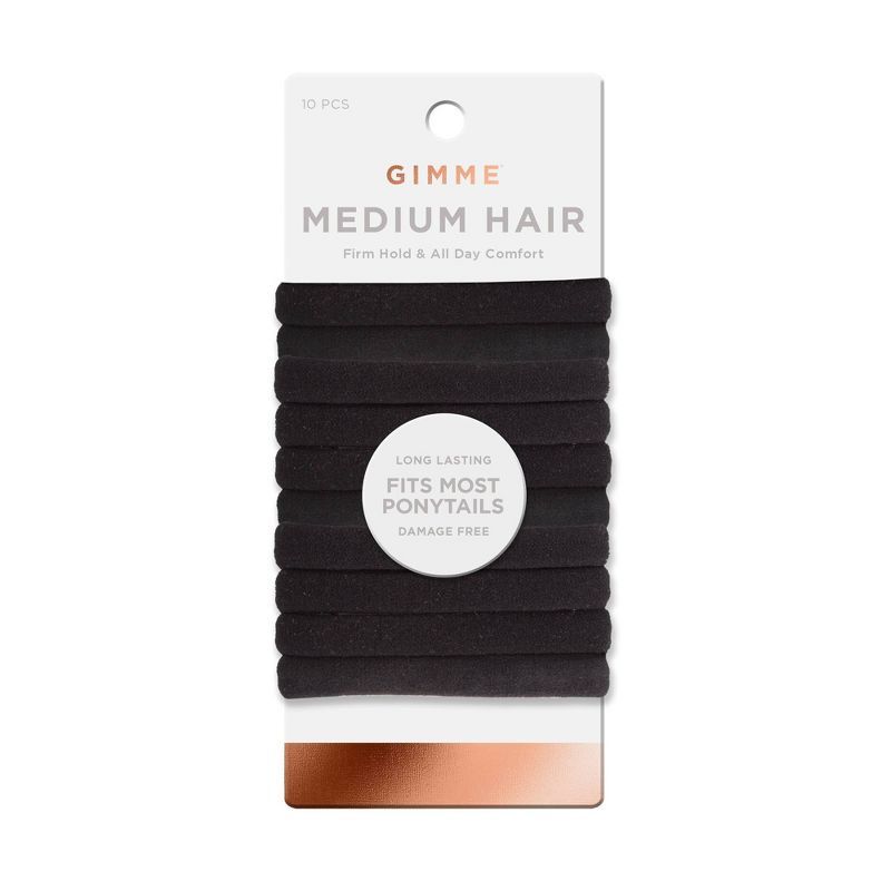 Gimme Beauty Medium Hair Bands - Black - 10ct | Target