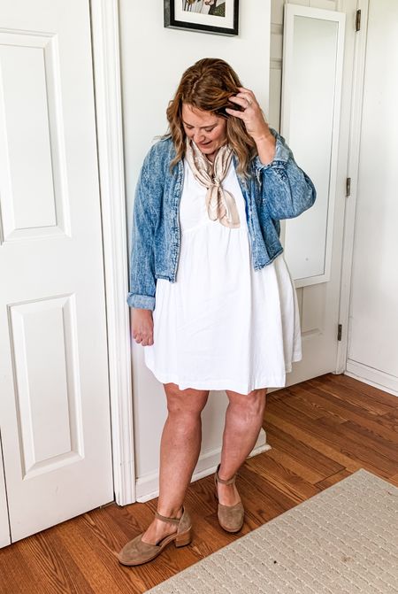 My exact dress is from last year from Target (although I found some on Poshmark!) & my denim shirt is sold out but I’ll link similar.  These Mary Jane’s are too cute and currently on BOGO  

#LTKMidsize #LTKShoeCrush #LTKSeasonal