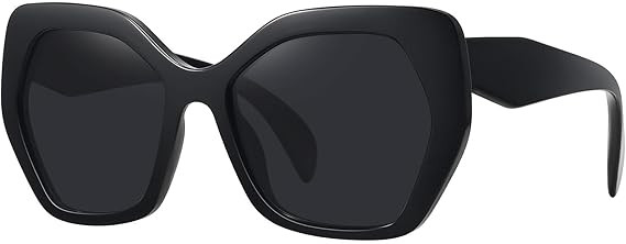Trendy Oversized Polarized Sunglasses for Women Men Polygon Sunglasses Butterfly Sun Glasses UV40... | Amazon (US)