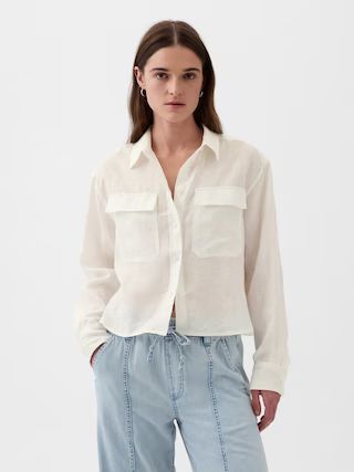 Linen Cropped Shirt | Gap (US)