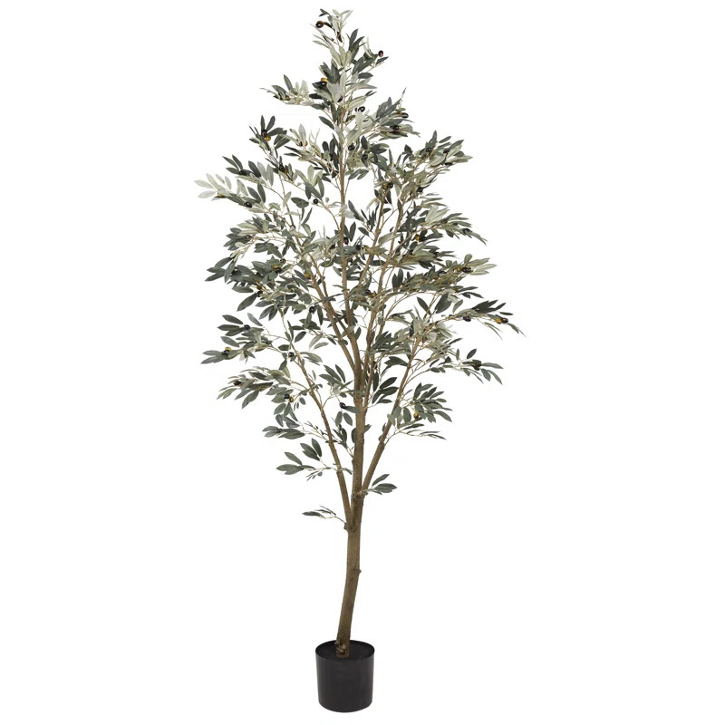 84'' Artificial Olive Tree in Pot | Wayfair North America