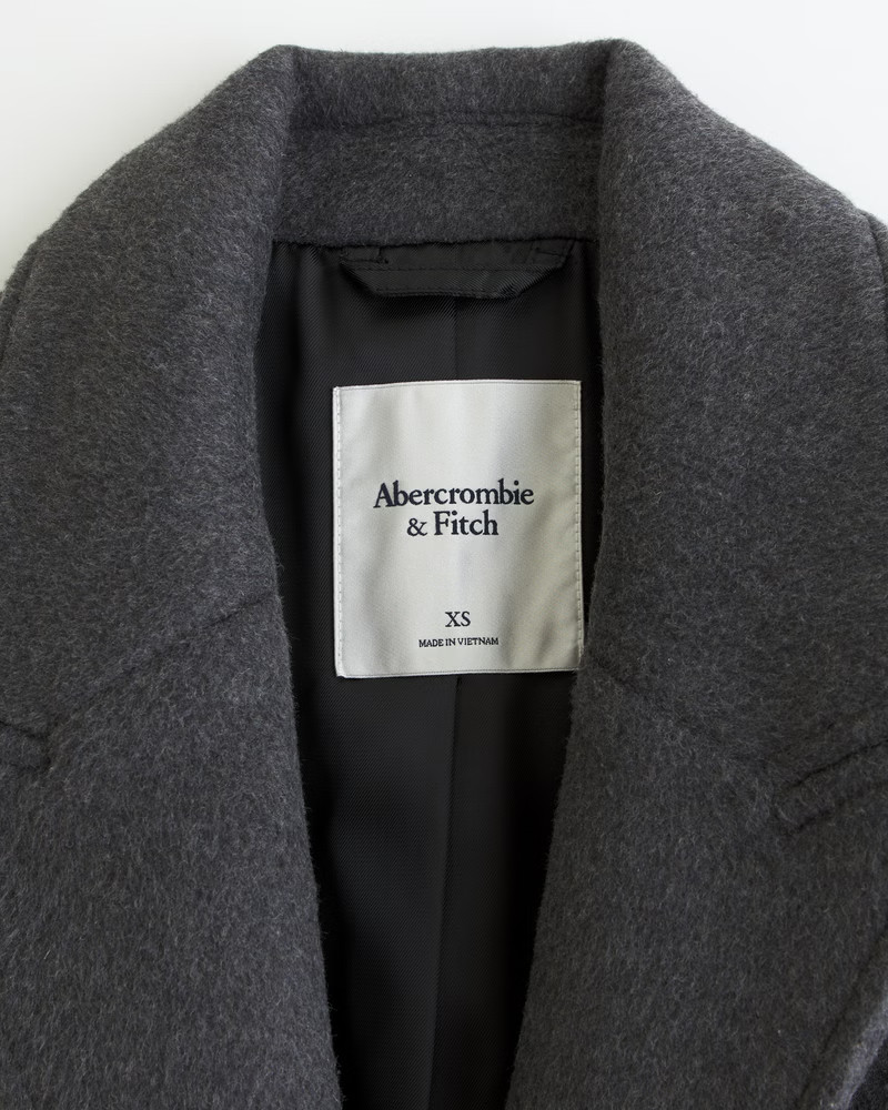 Women's Wool-Blend Tailored Topcoat | Women's Coats & Jackets | Abercrombie.com | Abercrombie & Fitch (US)