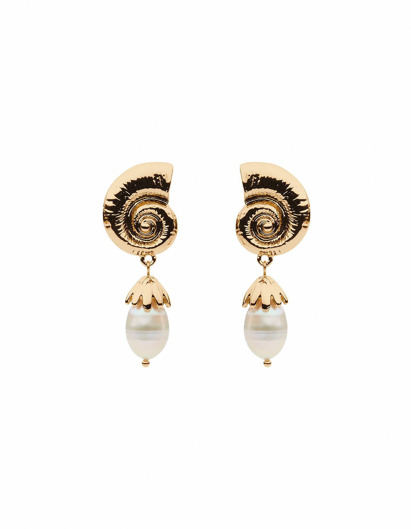 SPIRAL SHELL PEARL DROP EARRING | David Jones (Australia & New Zealand)
