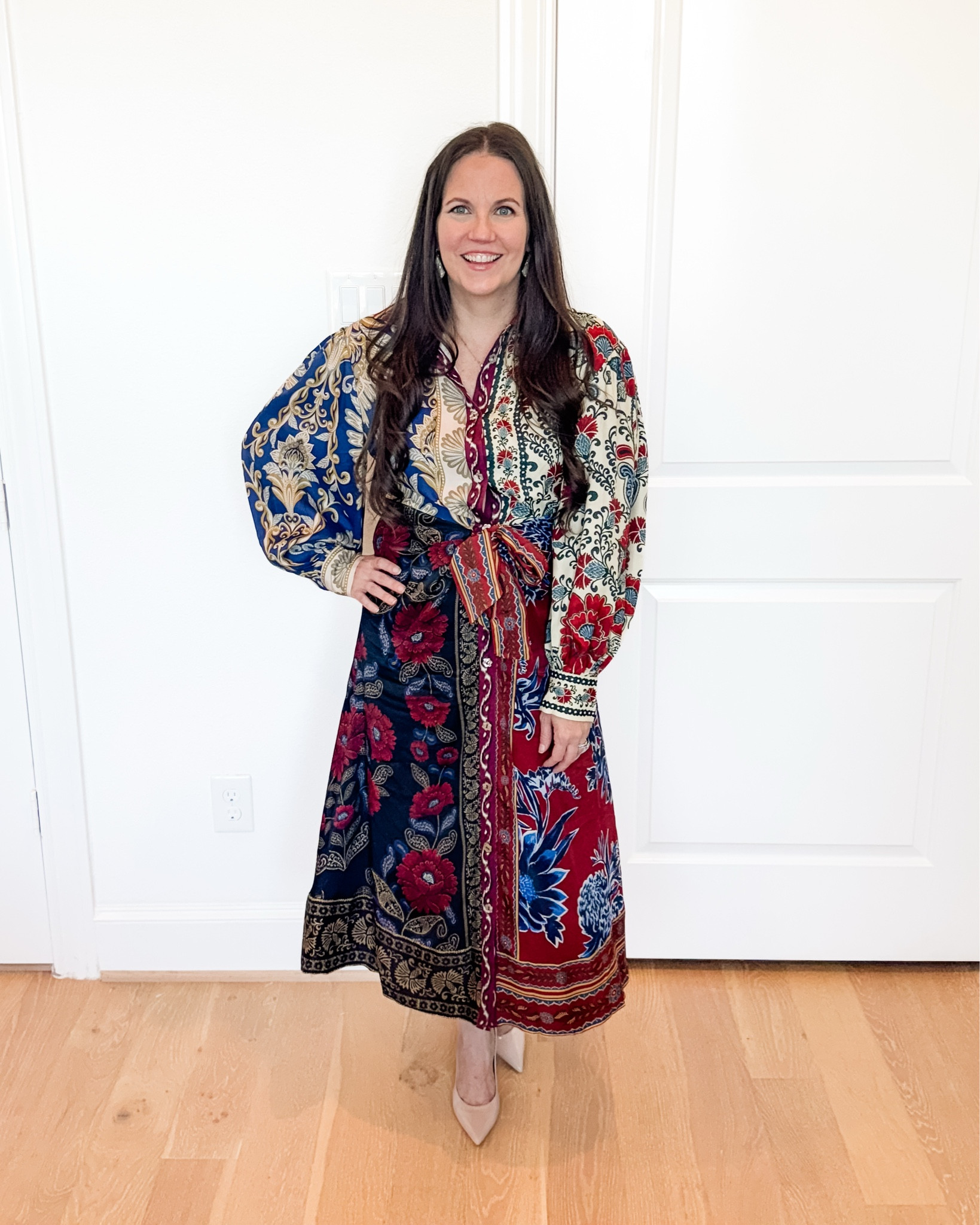 Fall work outfit / fall outfits / work wear / office outfit / linen sleeve Maxi dress / work dresses / button up dress / farm rio dress 

#LTKOver40 #LTKSeasonal #LTKPetite