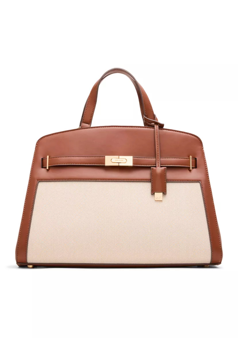 Medium Satchel Bag with Accent Scarf | Belk