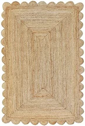 Amazon.com: Scalloped Natural Jute Area Rug, Natural Color (3'X5') : Home & Kitchen | Amazon (US)