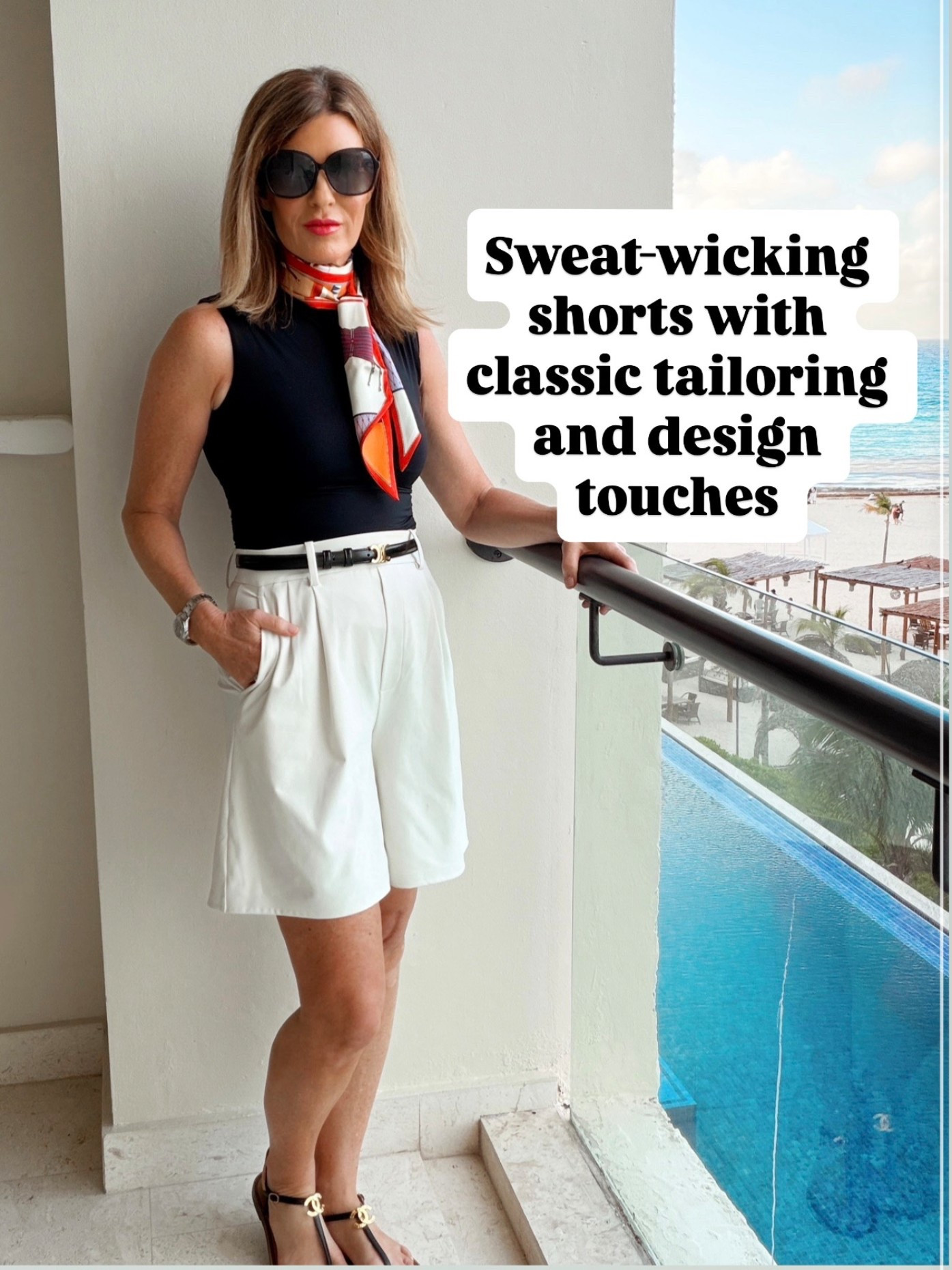 I size up one in the shorts, wearing a medium 

#LTKTravel #LTKOver40