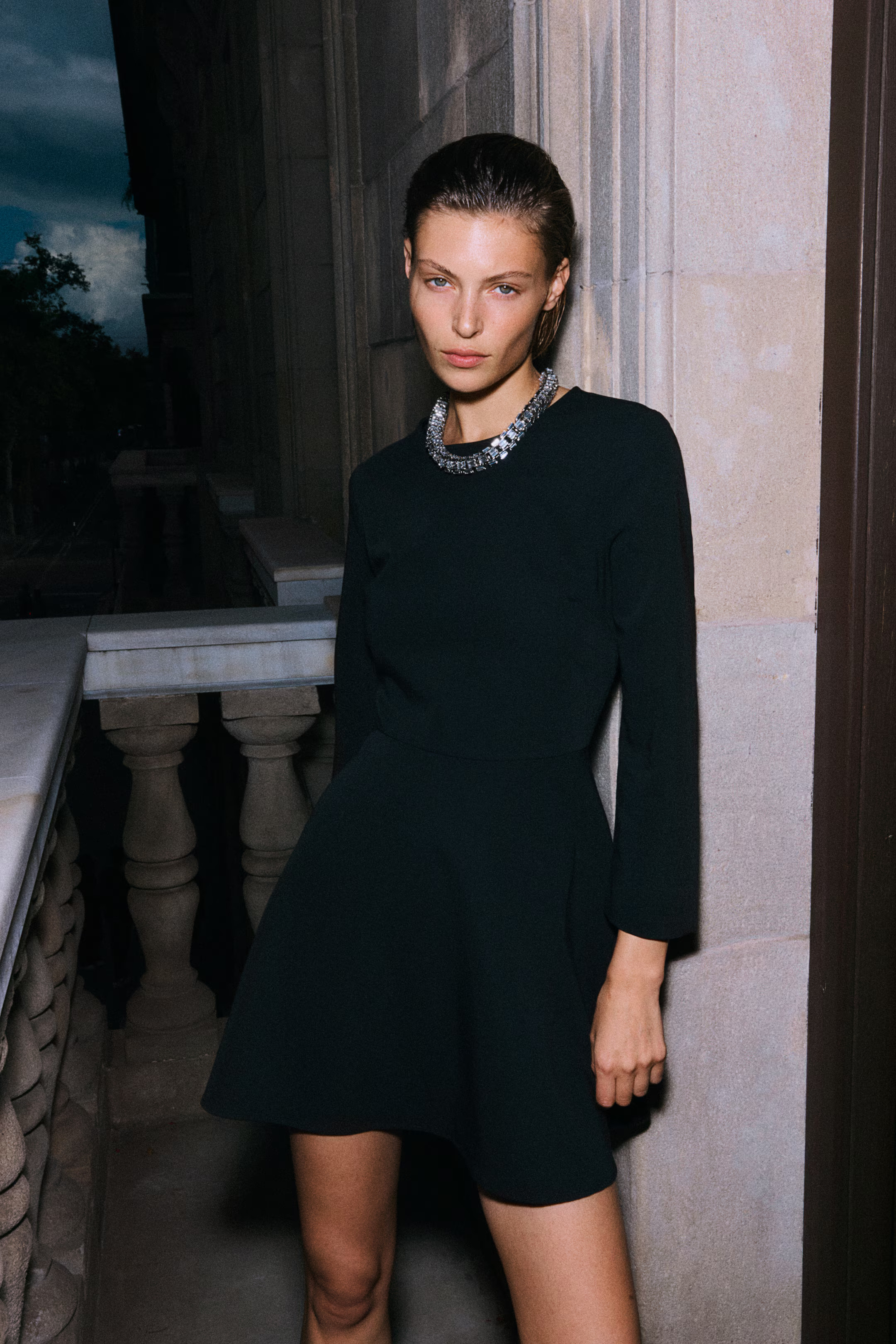 Flared-Skirt Twill Dress | H&M (US + CA)