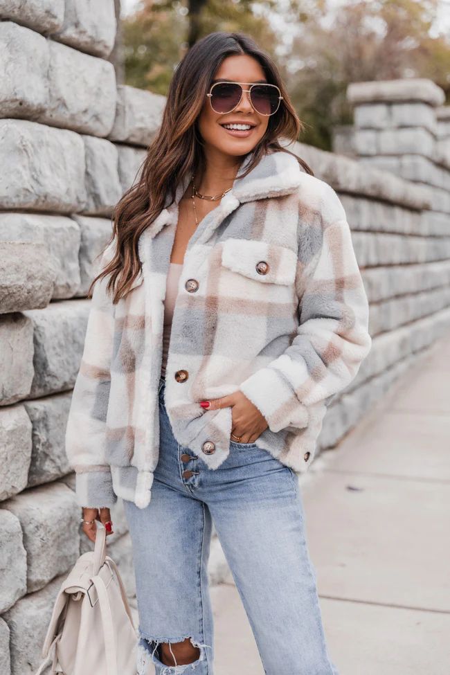 Lose Sight Blue Plaid Jacket | The Pink Lily Boutique
