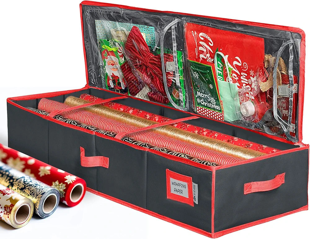 Premium Wrapping Paper Storage Container -Durable Material 600D tear-proof - Fits up to 27 Paper ... | Amazon (US)