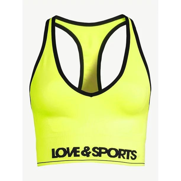 Love & Sports Women's Plunge Sports Bra, Sizes XS-2XL | Walmart (US)