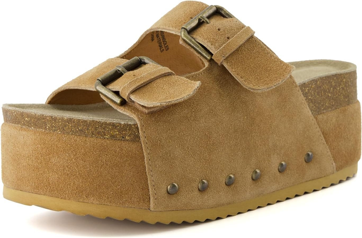 CUSHIONAIRE Women's Guru Genuine Leather footbed platform sandal with +Comfort, Wide Widths Avail... | Amazon (US)