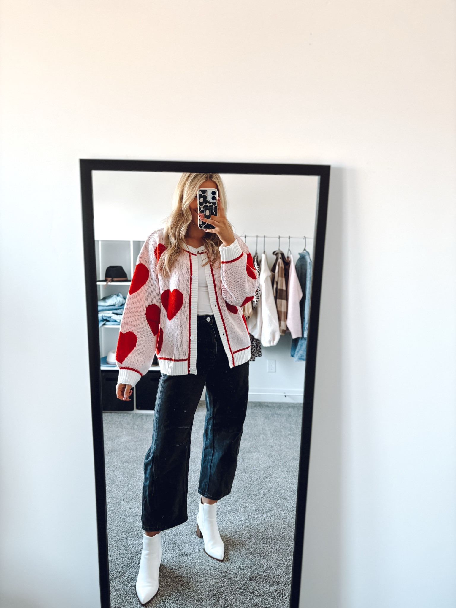 Valentine’s outfit idea! Seriously are we kidding with this heart cardigan sweater?! So cute and fun!

Cardigan: wearing usual M
White top: true to size
Jeans: sized down one to S
Boots: size up half

| teacher outfit | galentines outfit | valentines outfit | Valentine’s Day sweater

#LTKSeasonal #LTKFindsUnder100