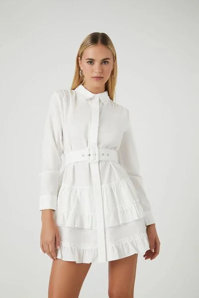 Ruffle-Trim Mini Shirt Dress | Forever 21 (US)