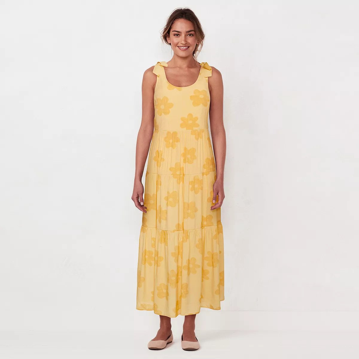 Women's LC Lauren Conrad Tie-Strap Tiered Maxi Dress | Kohl's