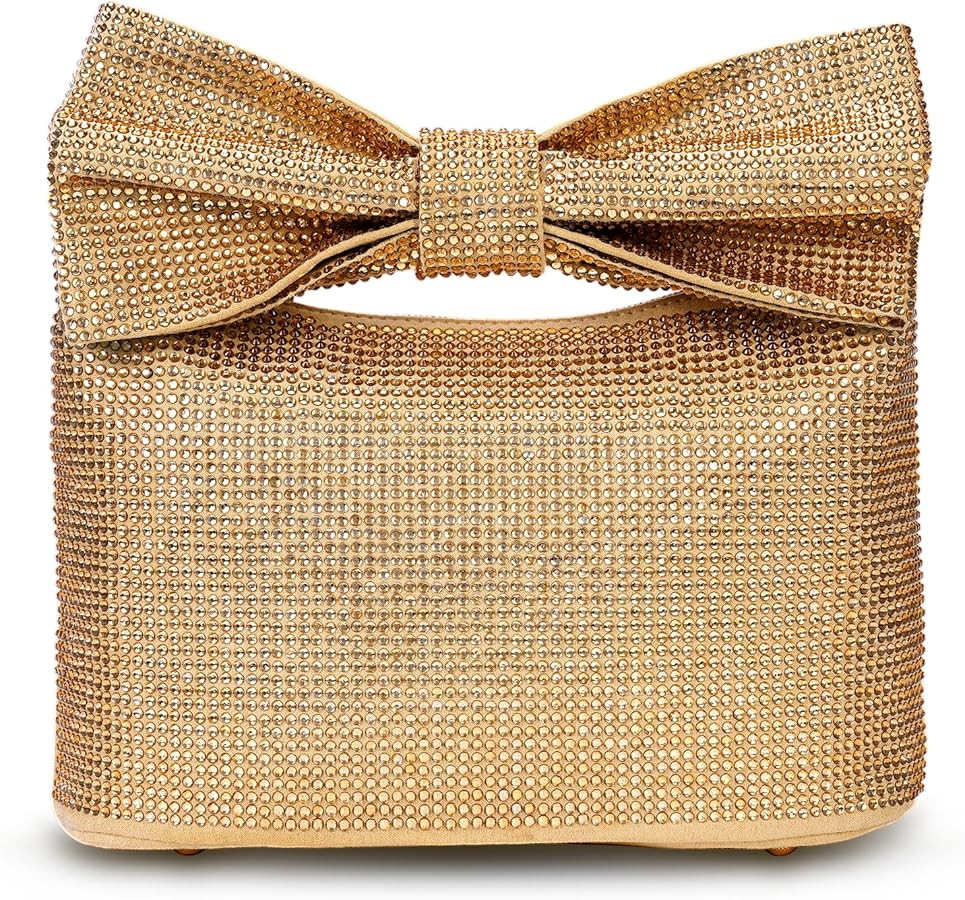 Rhinestone Evening Bag Bow Clutch Purses for Women, Glitter Evening Handbags Bling Wedding Purse ... | Amazon (US)