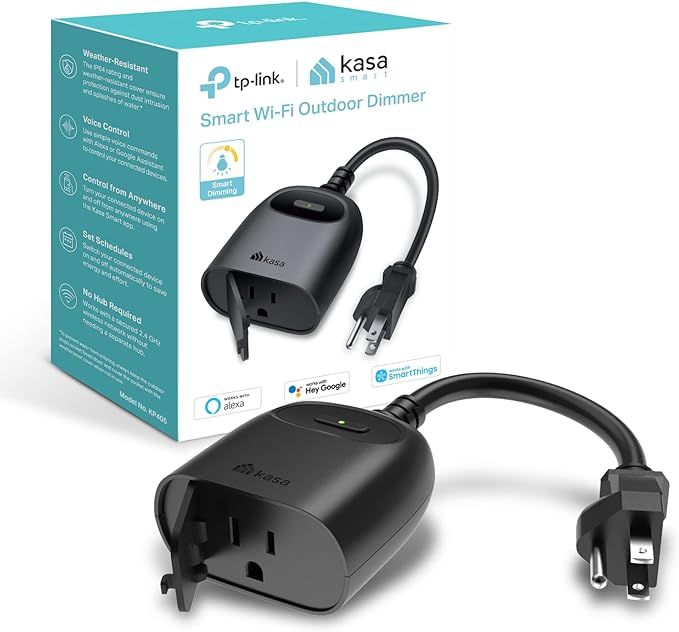 Kasa Outdoor Smart Dimmer Plug, IP64 Plug- in Dimmer for Outdoor String Lights, Compatible with A... | Amazon (US)