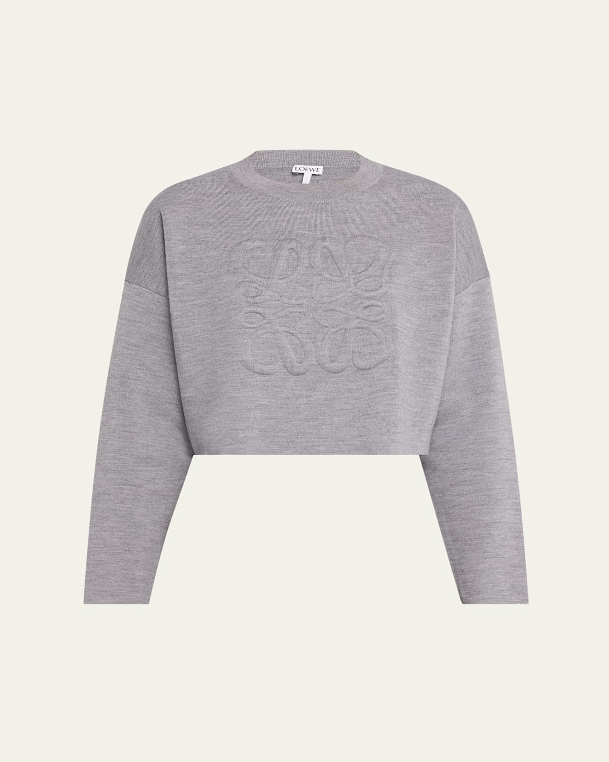Short Wool Sweater with Anagram Detail | Bergdorf Goodman