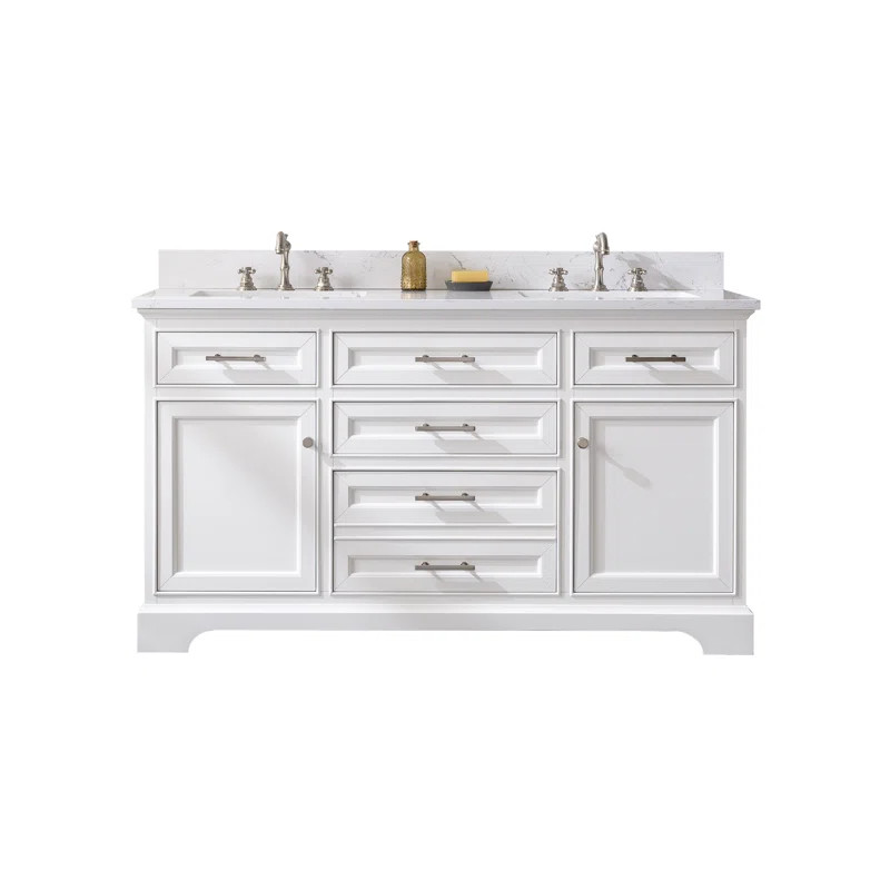 Annaline 60'' Double Bathroom Vanity with Engineered Stone Top | Wayfair North America