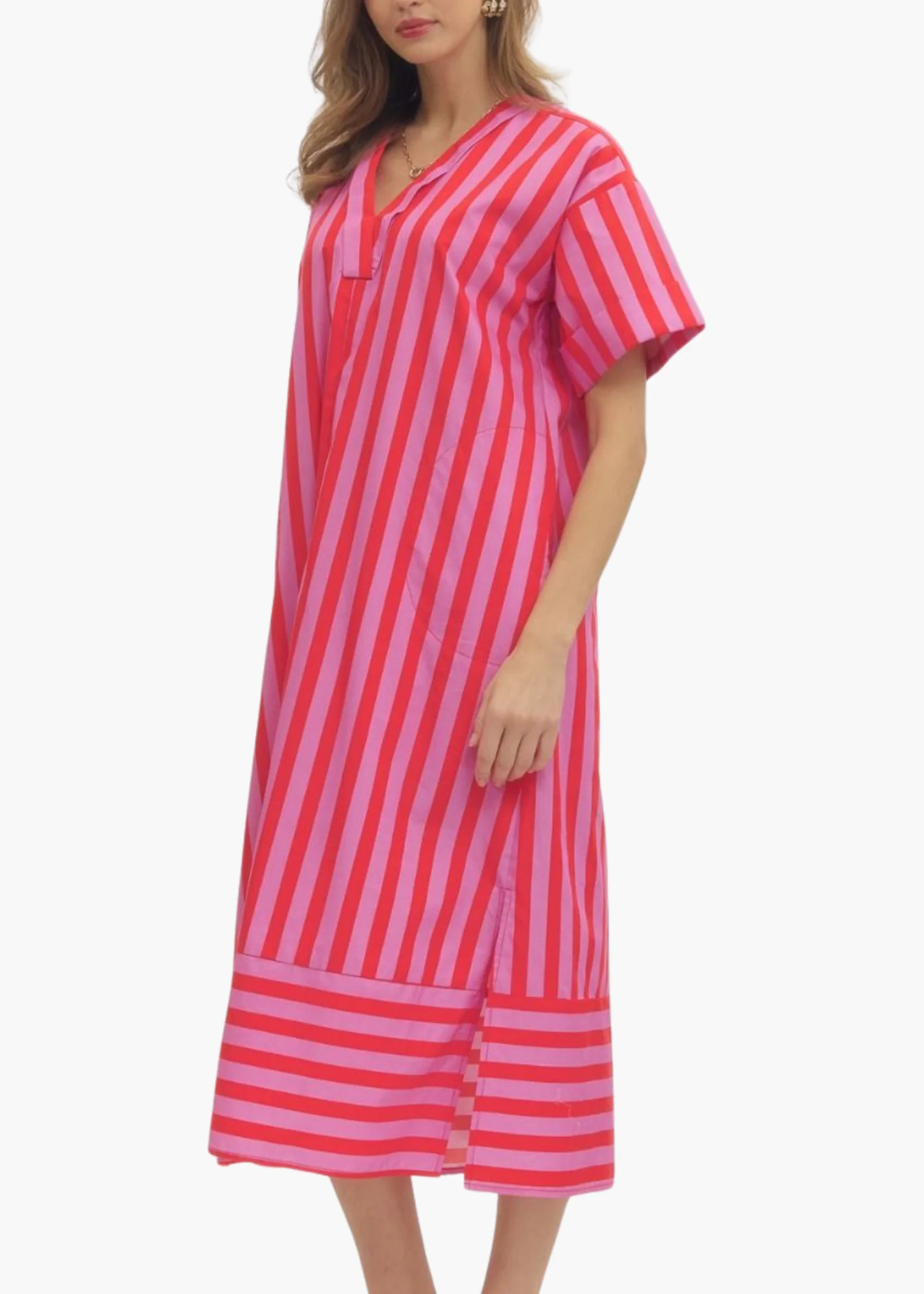 Mirabel Midi Dress in Sunset Stripe | Poppy and Pink