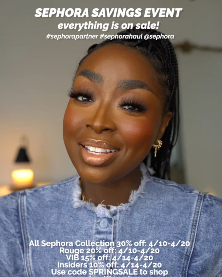 Oooh! I can’t WAIT to shop the Sephora Savings Event! What’s in your cart? LMK! #sephorapartner @sephora

All Sephora Collection 30% off: 4/10-4/20
Rouge 20% off: 4/10-4/20
VIB 15% off: 4/14-4/20
Insiders 10% off: 4/14-4/20
Use code SPRINGSALE to shop (multi-use)

Free Same Day Delivery from 4/14-4/17 at 1:00pm PT Use code: FREETODAY

