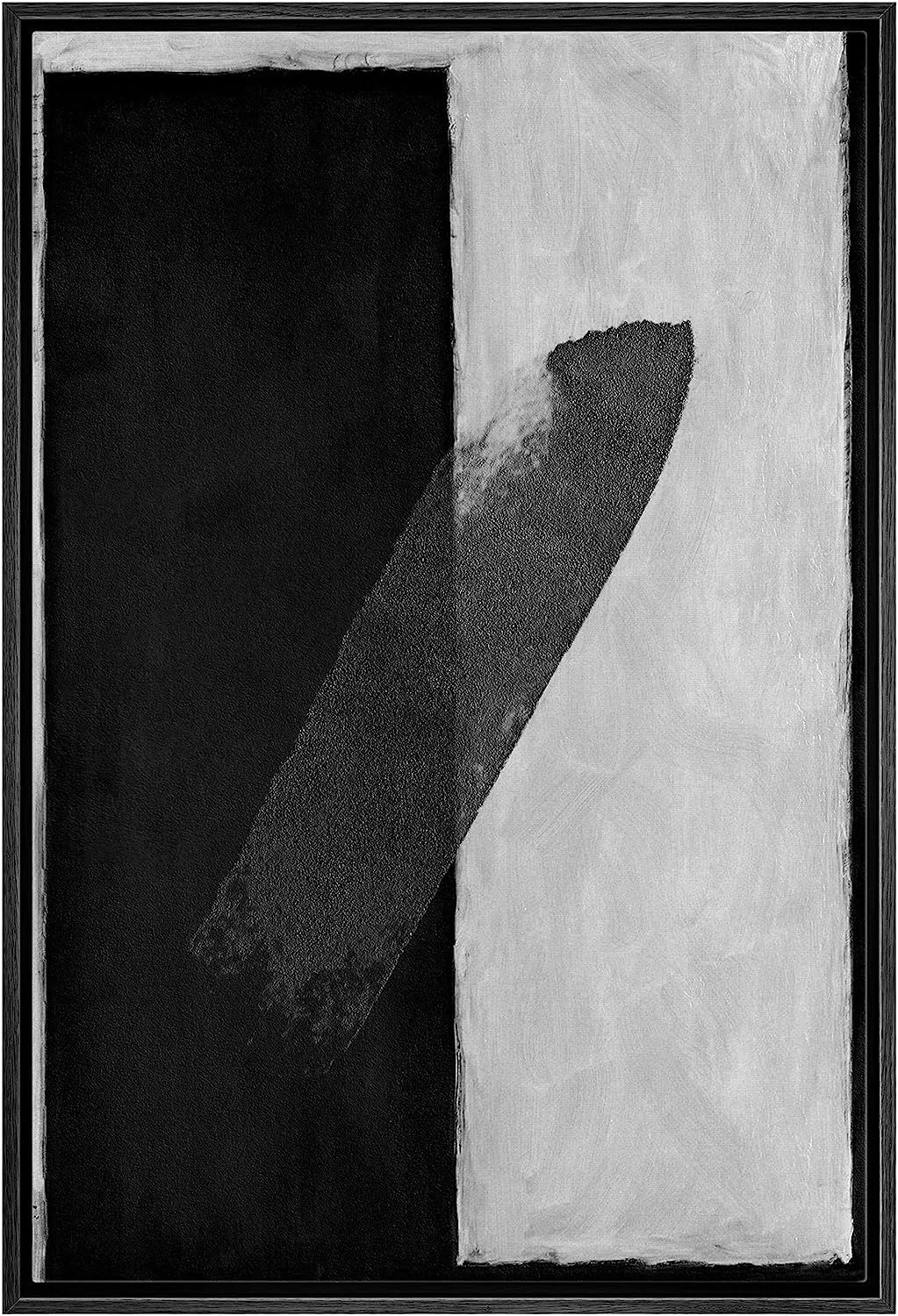 SIGNWIN Framed Canvas Print Wall Art Black Gray Grunge Symmetrical Color Blocks Abstract Geometri... | Amazon (US)