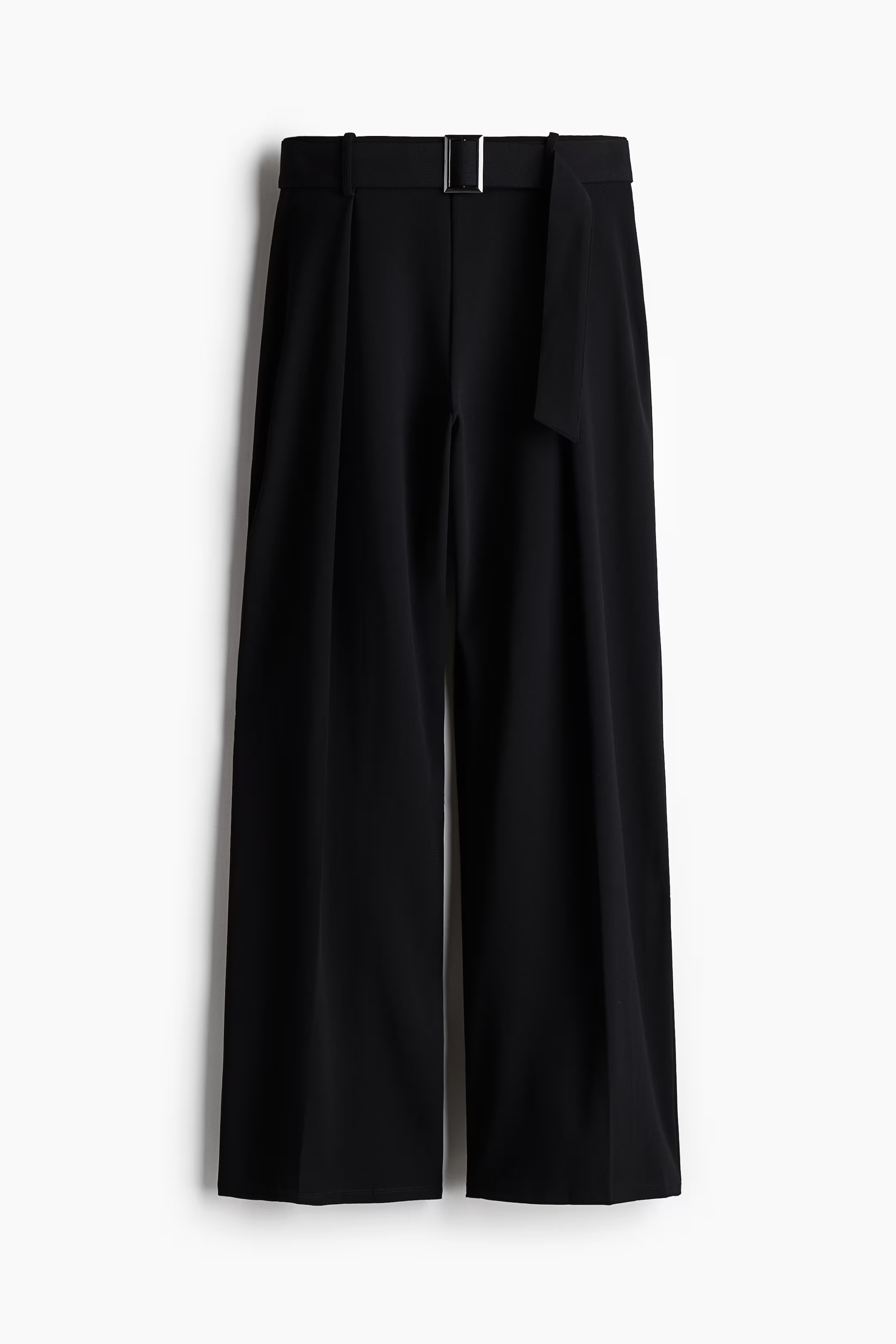 Pantalón amplio con cinturón - Negro - MUJER | H&M ES | H&M (FR, IT, ES, PT, BE)