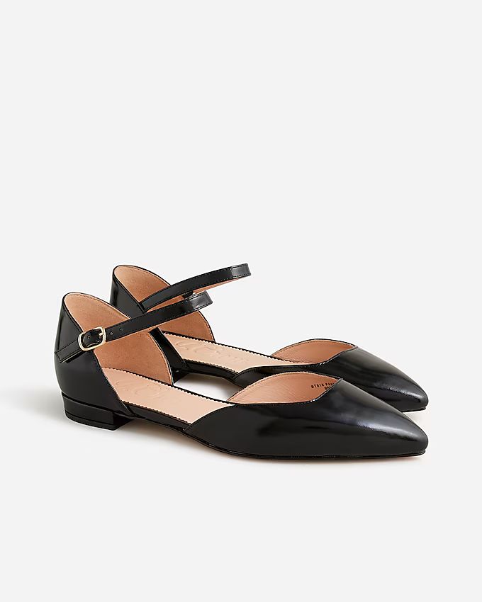 Pointed-toe flats in spazzolato leather | J. Crew US