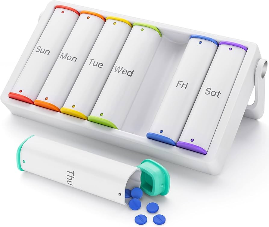 Weekly Pill Organizer 2 Times a Day, KOVIUU Large Travel Pill Box 7 Day, Am Pm Twice Daily Pill C... | Amazon (US)